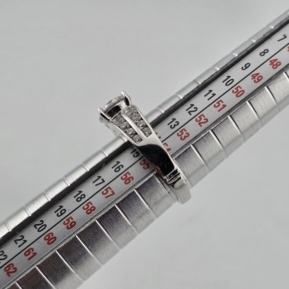 Sterling Silver Cubic Zirconia Engagement Wedding Ring 7 Solitaire Style 925 - Picture 6 of 14